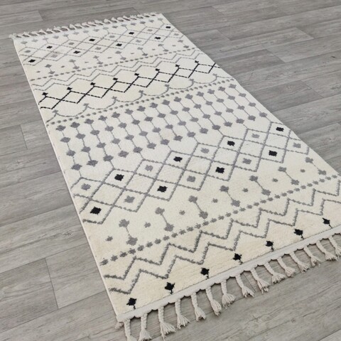 Covor, meta 1551a, 80x150 cm, poliester, alb / gri