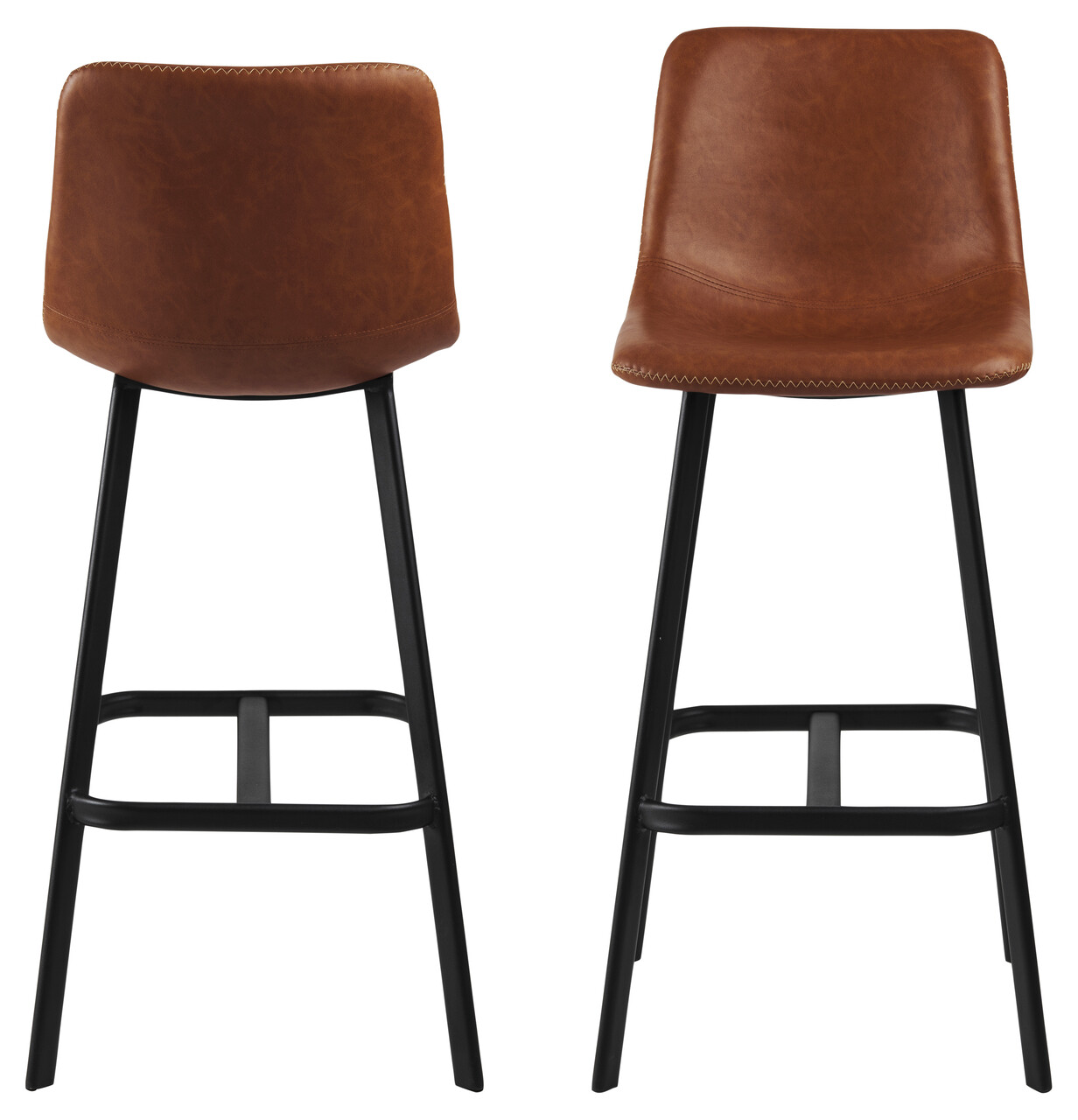 Scaun de bar Oregon, Actona, 46.5x50x103 cm, piele ecologica/otel, brandy retro - view 9