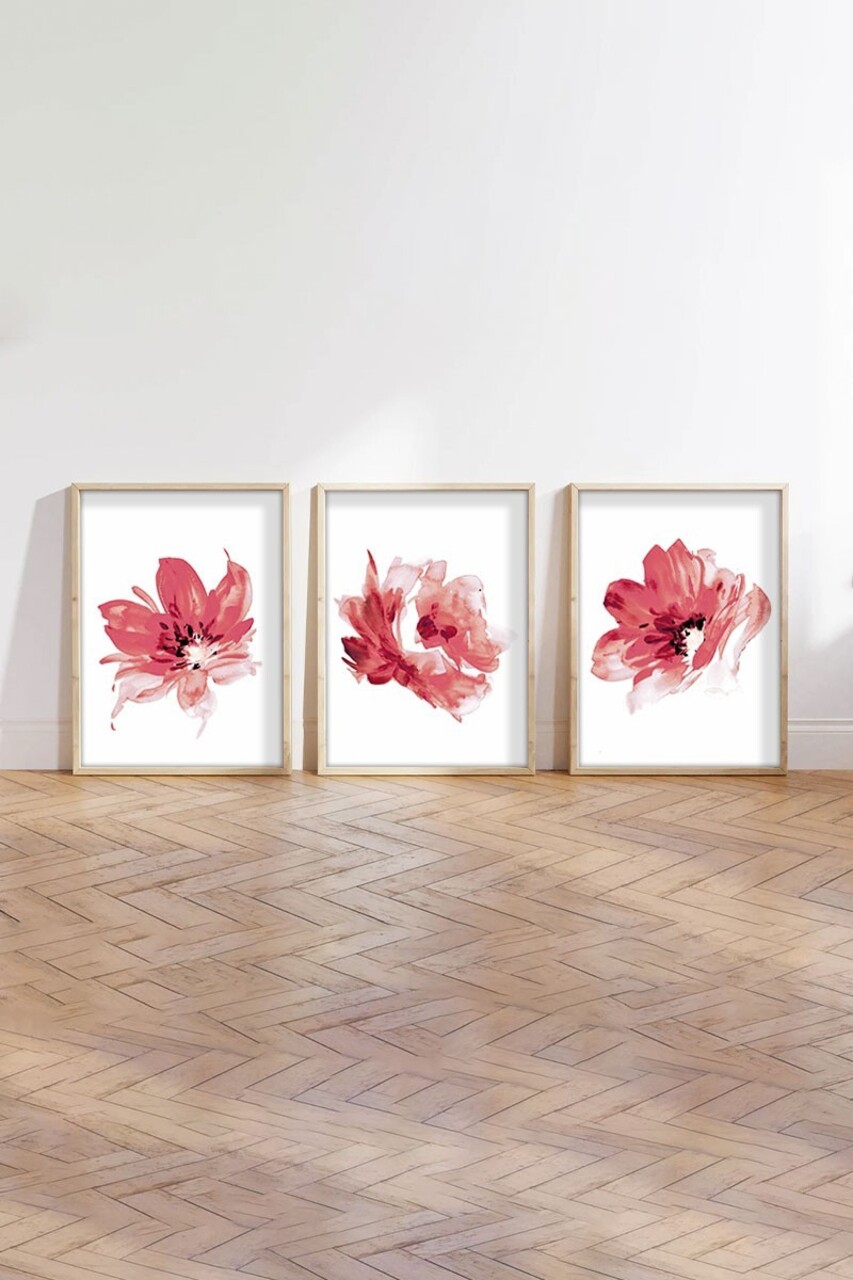 Set 3 tablouri decorative, Huhu216, Cadru: 100% LEMN MASIV (Grosime: 2,5 cm), Multicolor - view 5