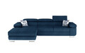 Coltar extensibil stanga 4 locuri ELTAP, Armd-62, Armando, 289x203x85 cm, lemn/poliester, albastru inchis