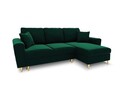 Coltar extensibil reversibil 4 locuri, Moghan, Micadoni Home, GL, 241x145x88 cm, catifea, verde bottle