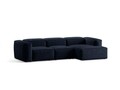 Coltar dreapta 3 locuri, Bergamo, Cosmopolitan Design, 304x152x70 cm, catifea chenille raiata, albastru navy