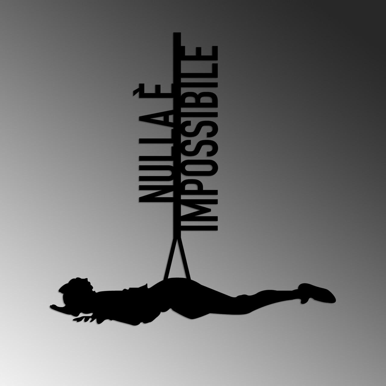 Decoratiune de perete, Nulla E Impossible 2, Dimensiuni: 55 x 56 cm, Negru — imaginea 5