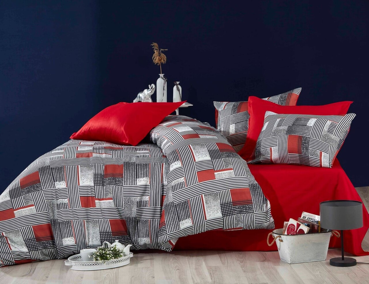 Lenjerie de pat dubla King (EU) (ES) 3 piese L'essentiel Maison 478 Multicolor