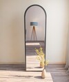 Oglinda decorativa, Siam, Emma, 50x160x2.2 cm, MDF , Negru