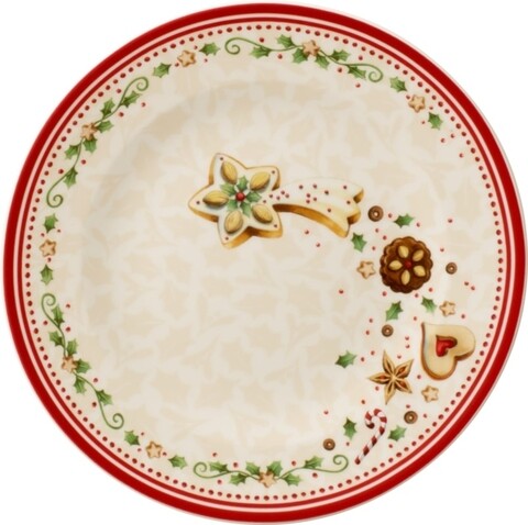 Farfurie pentru desert / salata, Villeroy &amp; Boch, Winter Bakery Delight Falling Star, 21.5 cm, portelan premium