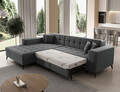 Coltar extensibil stanga 4 locuri ELTAP, Sol-08, Solange, 292x196x84 cm, lemn/poliester, gri