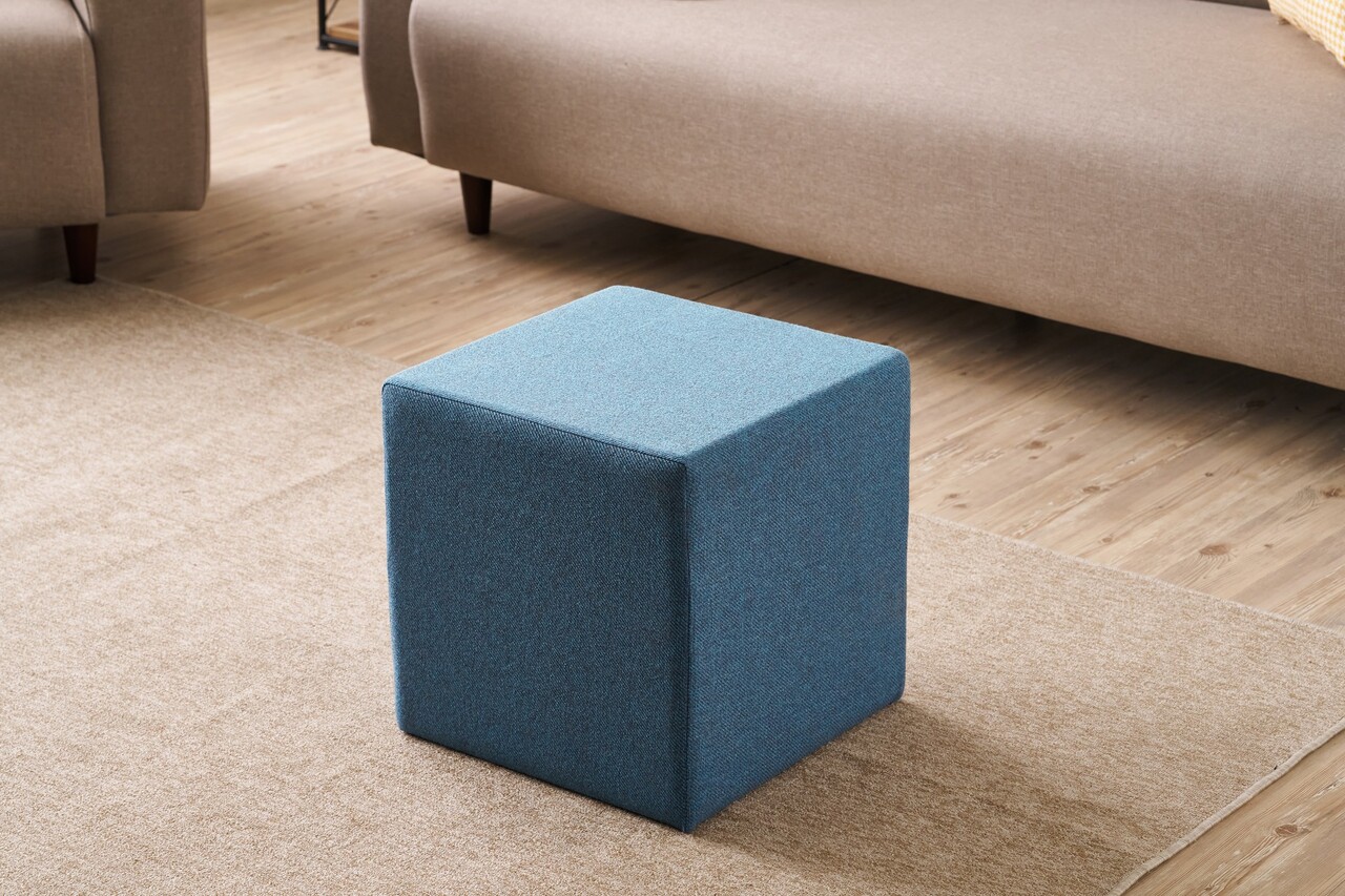 Taburet, Atelier del Sofa, 825BLC5109, Lemn, Albastru - view 2