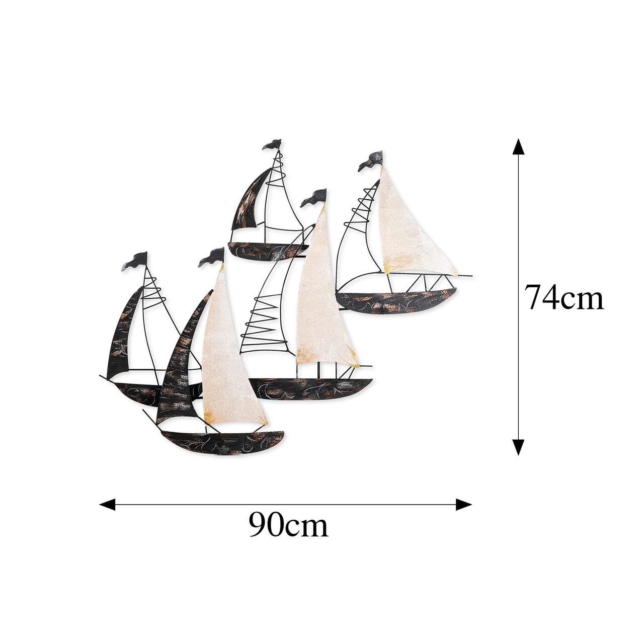 Decoratiune de perete, Kadırga, Metal, 90 x 74 x 8 cm, Multicolor