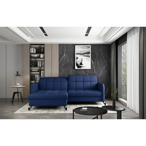 Coltar extensibil stanga 3 locuri ELTAP, Lore-51, Lorelle, 225x160x105 cm, lemn/poliester, albastru inchis