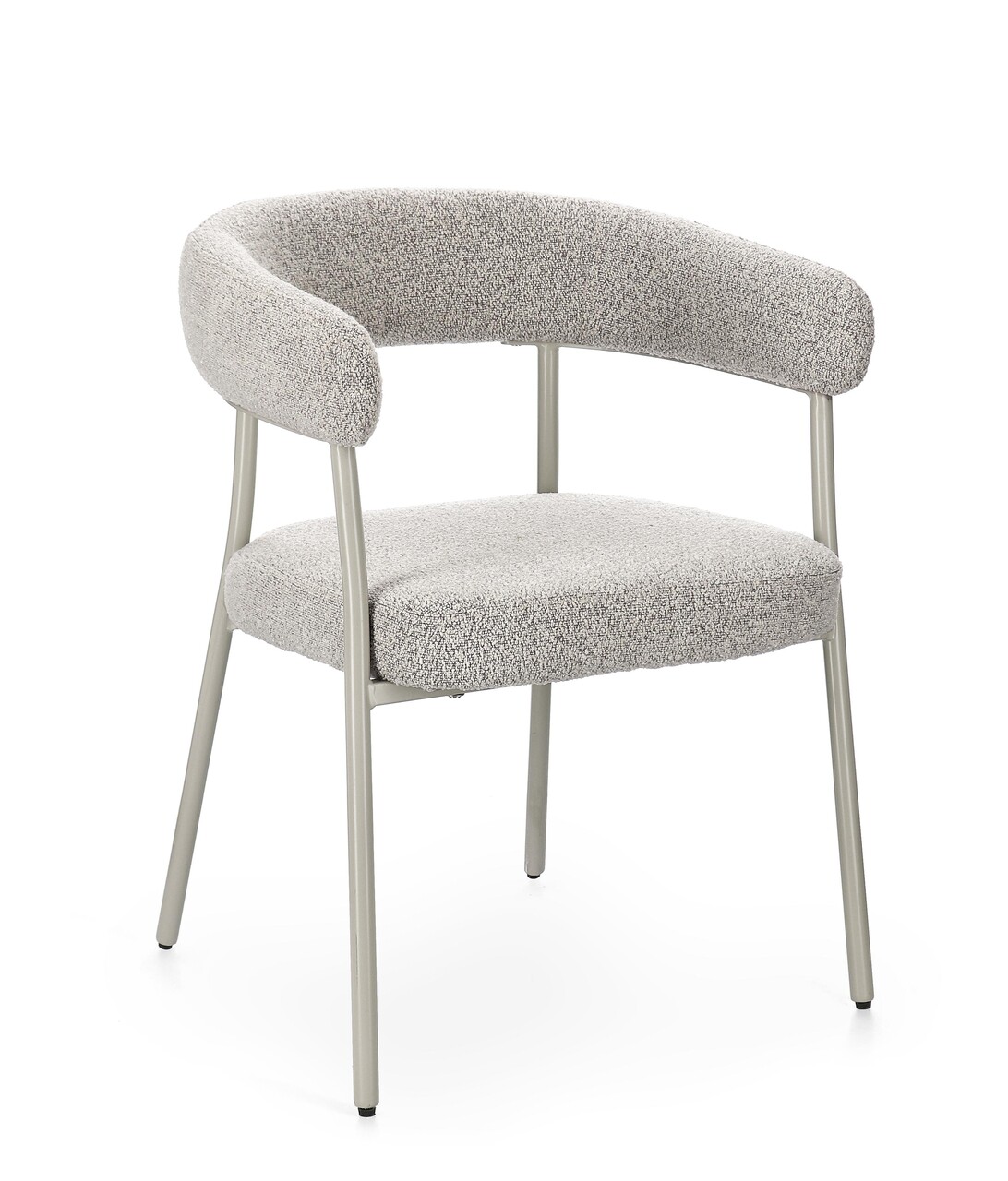Scaun Giaele, Bizzotto, 59.5x56.5x75.5 cm, poliester Boucle, gri/grej