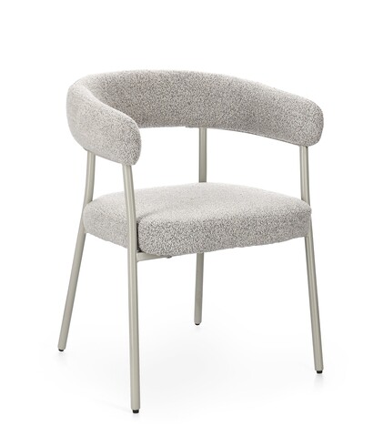 Scaun Giaele, Bizzotto, 59.5x56.5x75.5 cm, poliester Boucle, gri/grej