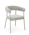 Scaun Giaele, Bizzotto, 59.5x56.5x75.5 cm, poliester Boucle, gri/grej