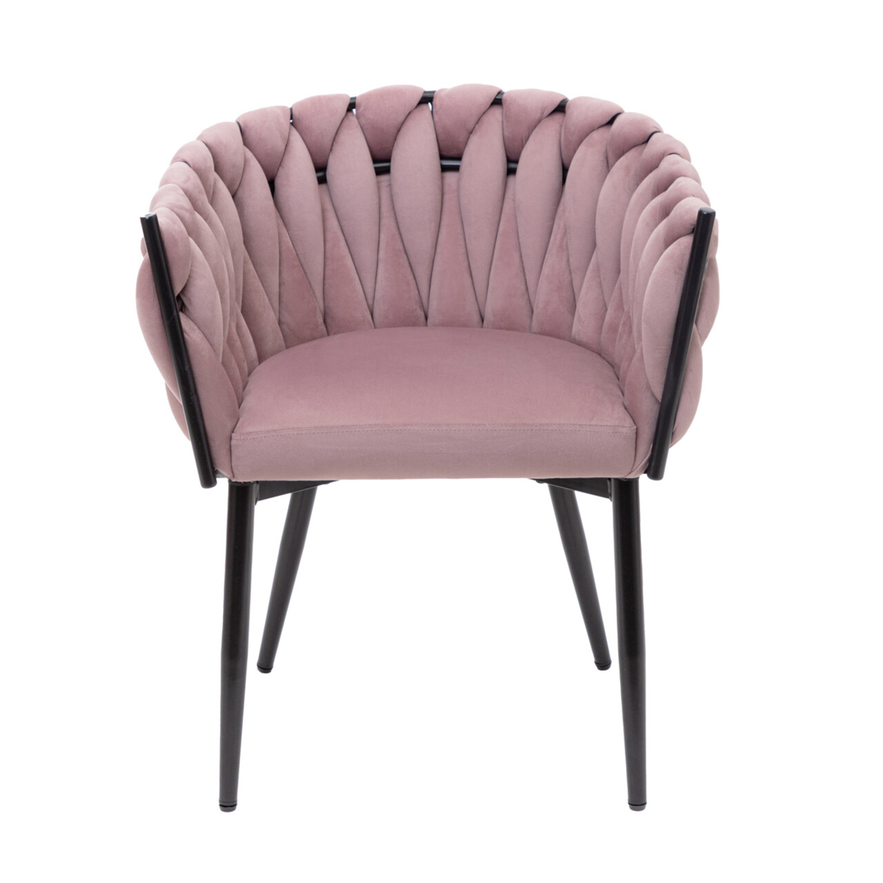 Scaun Prinssi, Homla, 64x54x73 cm, metal/catifea din poliester, roz - 2 | YEO