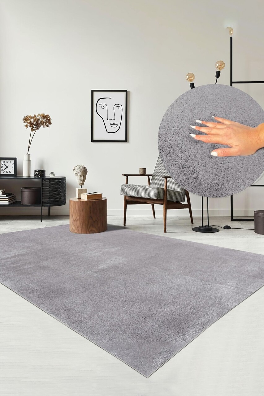 Covor, CLR-PUFFY-GRİ-22, 120x180 cm, Poliester, Gri