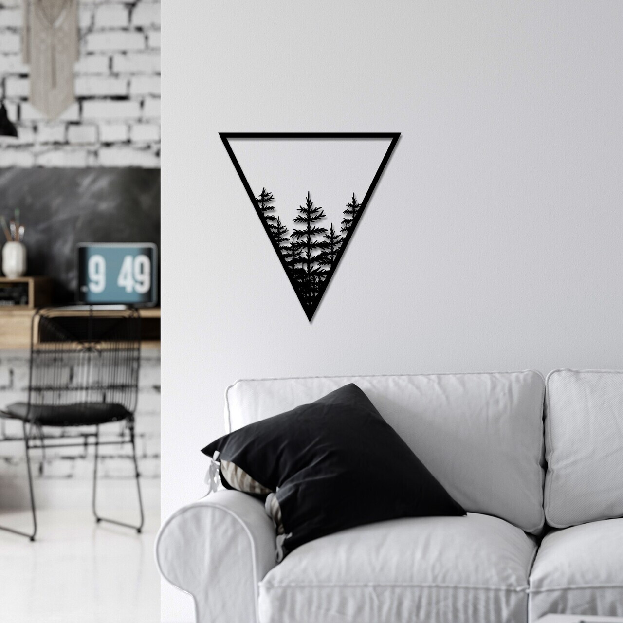 Decoratiune de perete, Tree 14, Dimensiune: 50 x 48 cm, Negru — imaginea 3