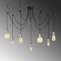 Lustra, Opviq, 892OPV1748, Fier, Negru/Nichel
