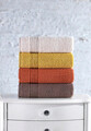 Set prosoape de baie 4 piese, Cotton Box, Asorti, Bumbac, Coral / Galben / Maro / Bej