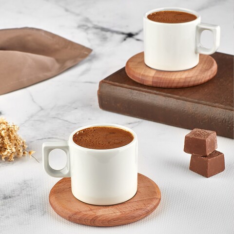 Set 2 cesti de cafea UP00715, Forsberg, ceramica/lemn Forsberg