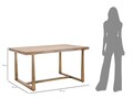 Masa dining Ankara, Mauro Ferretti, 150x90x78 cm, MDF/fier, maro/auriu