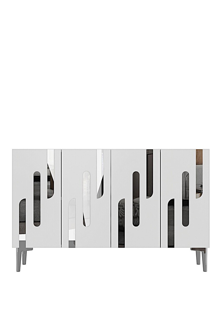 Consola, Hanah Home, Ece 120, 120x75x32 cm, Alb / Argintiu — imaginea 6