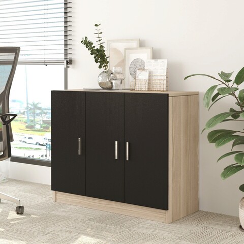 Dulap multifunctional, locelso, vario e, 89.1x73.8x38.1 cm, stejar / negru