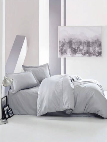 Lenjerie de pat dubla Super King (FR), 3 piese, Elegant - Grey, Cotton Box, Bumbac Satinat