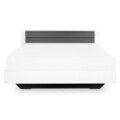 Mobilier dormitor, dulap + pat + 2 noptiere, Dover, PAL, alb/gri