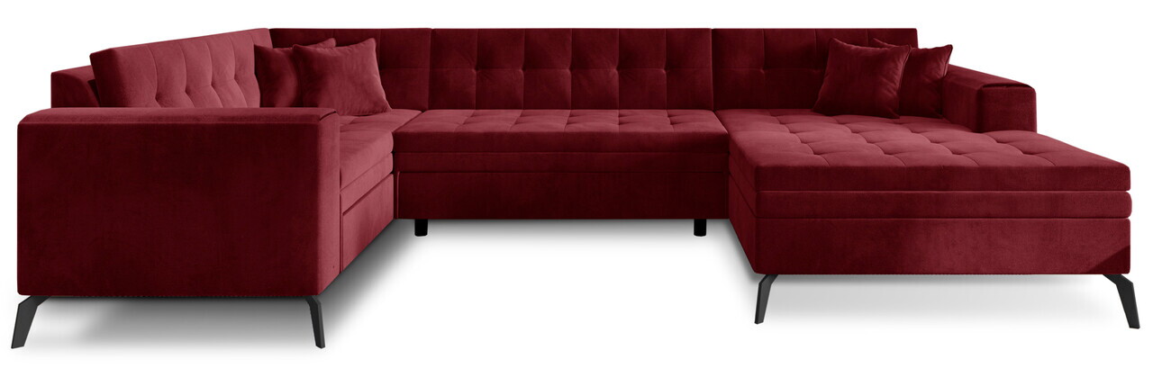 Coltar extensibil dreapta 5 locuri ELTAP, MON-RT-25LO, Montez, 340x180x93 cm, lemn/poliester, rosu - view 2