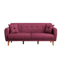 Set canapea extensibilă, Unique Design, 867UNQ1587, Lemn de carpen, Rosu claret