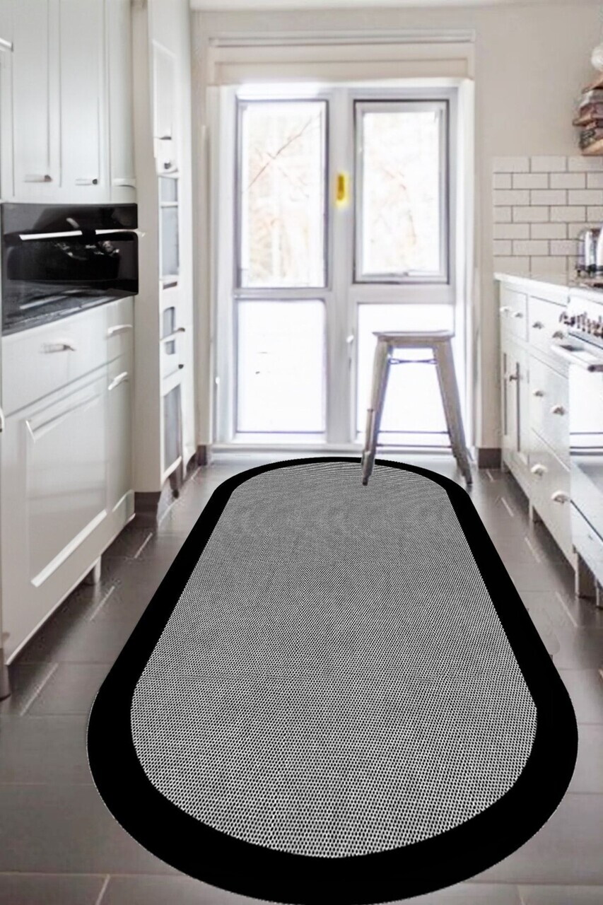 Covor, clr-7027grioval-10026, 120x300 cm, Poliester, Gri — imaginea 2