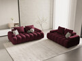 Canapea 3 locuri, Linz, Cosmopolitan Design, 200x100x84 cm, tesatura structurata, bordo