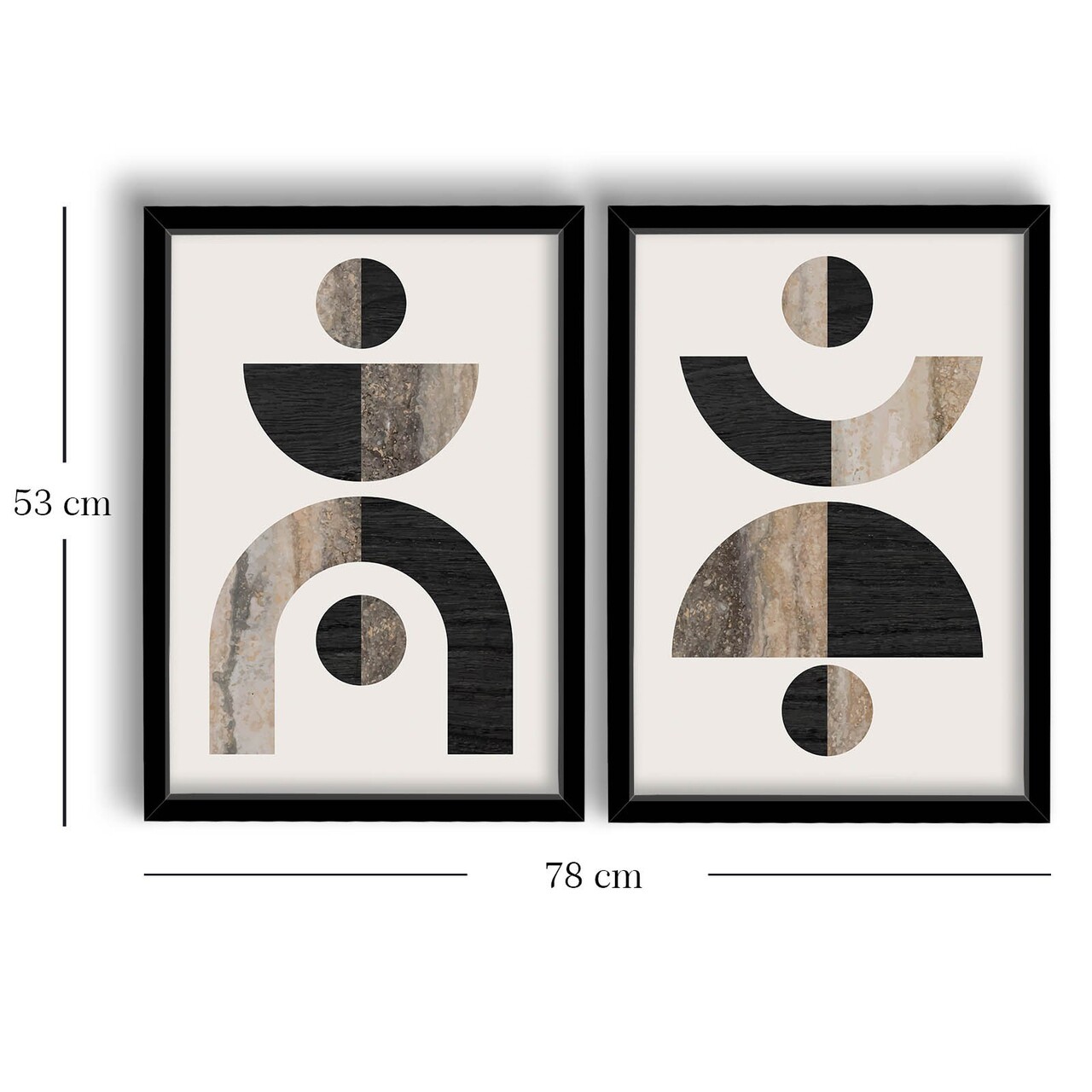 Set 2 tablouri decorative, 2P3853NISCT-014, Lemn, Maro / Nurcă / Alb / Negru - view 2