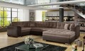 Coltar extensibil dreapta 5 locuri ELTAP, Damario, 338x189x78 cm, lemn/poliester, maro deschis/maro inchis