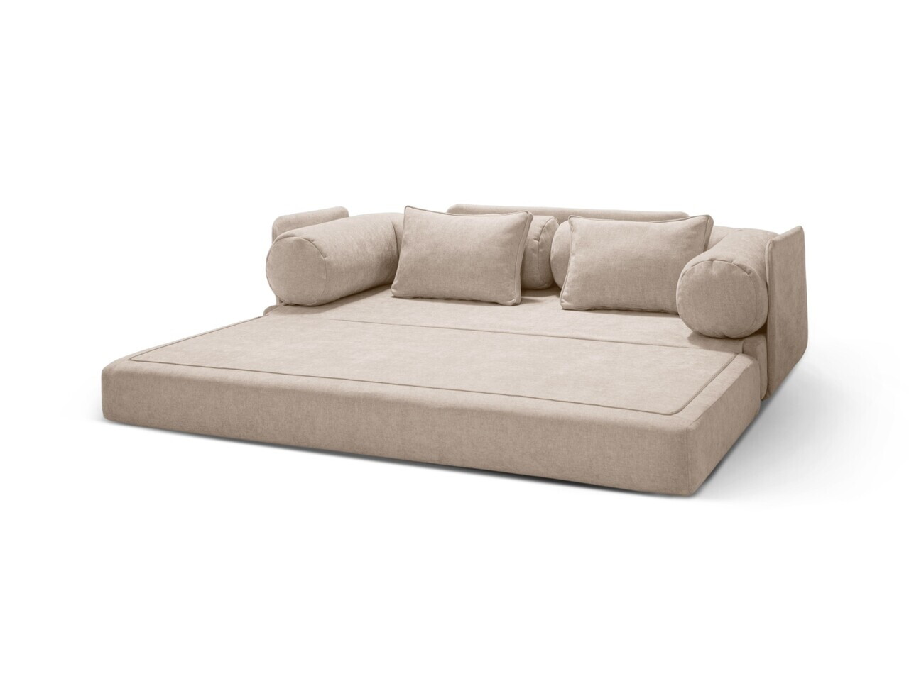 Canapea extensibila 3 locuri, Dreamy, Micadoni Home, 206x95x70 cm, tesatura structurata, bej — imaginea 4