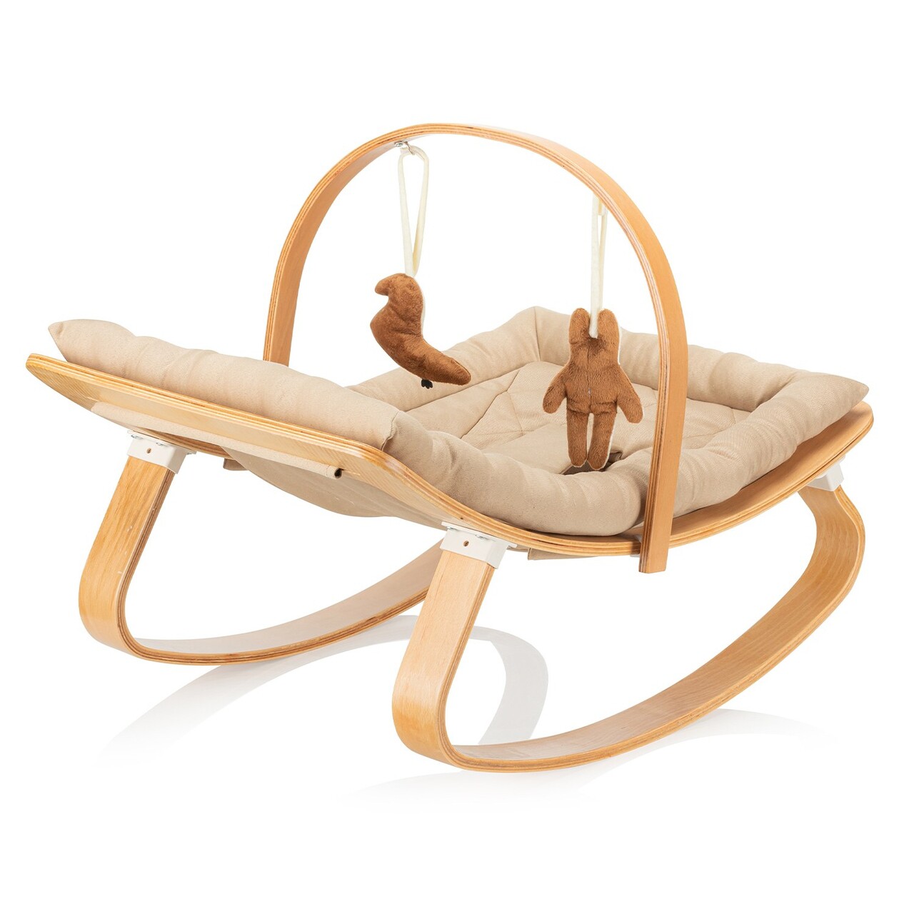 Scaun balansoar pentru bebelusi, Wallxpert, Natura, Bej - view 3