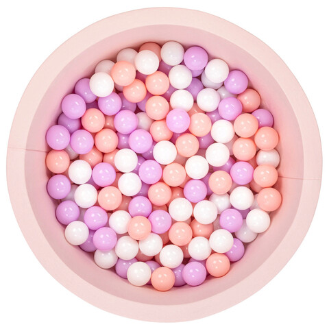 Piscina cu bile, Bubble Pops v3, 150 bile, Ø85 x 30 cm, bumbac/plastic, roz