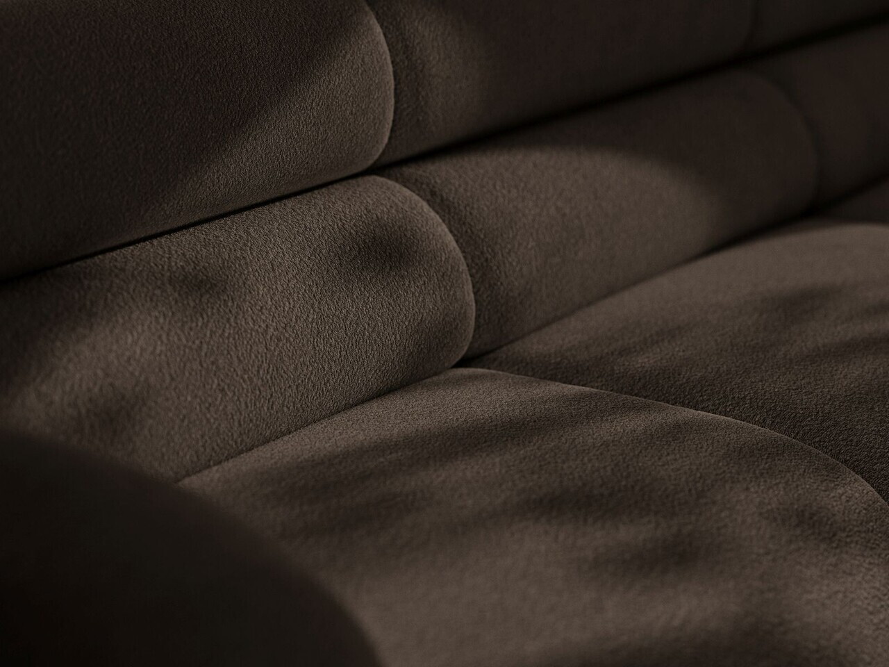 Sezlong living dreapta, Neo, Micadoni Home, 110x165x83 cm, tesatura Boucle, maro — imaginea 5