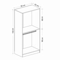 Dulap pentru haine, Minerva, Kale Glass Anthracite, 90x190x52 cm, PAL, Negru / Antracit