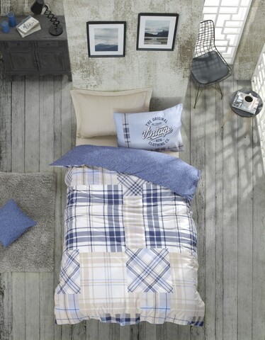 Lenjerie de pat pentru o persoana young, 3 piese, 160x220 cm, 100% bumbac ranforce, cotton box, youth, bej