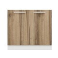 Dulap pentru bucatarie, Hanah Home, Minar, 90x87x58 cm, Alb / Dore