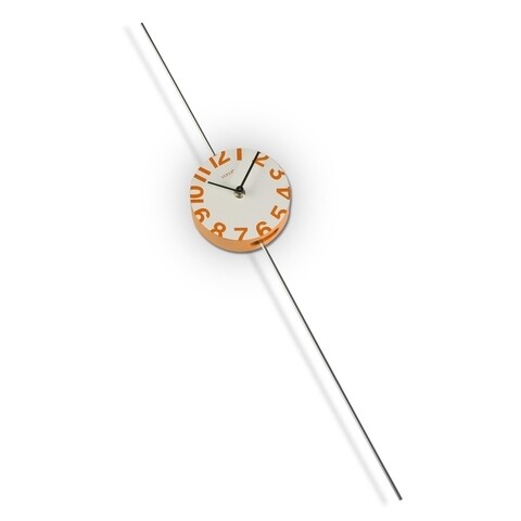 Ceas de perete naranja, versa, Ø12x66 cm, lemn