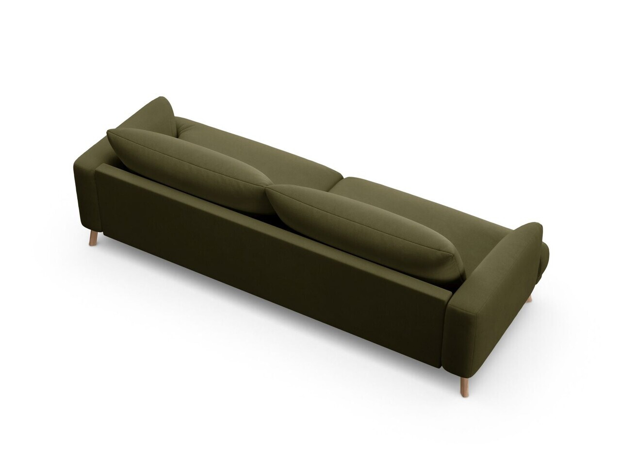 Canapea 4 locuri, Naomi, Micadoni Home, 230x95x75 cm, catifea, verde — imaginea 2