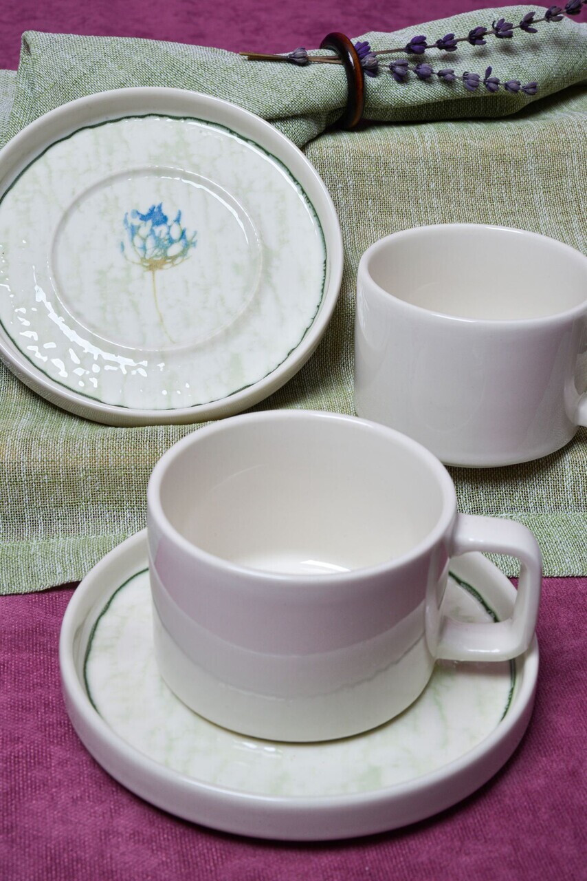 Set pentru ceai, Hermia, 858CMR2101, Portelan, Farfurie: 14 cm (2 bucăți), Multicolor - view 2