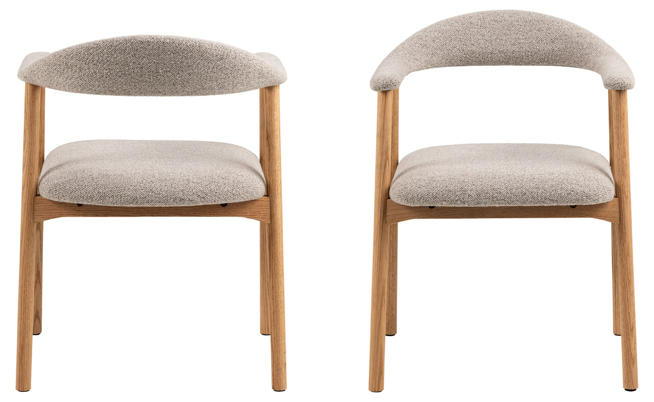 Scaun Addi, Actona, 56x54x75.5 cm, tesatura Boucle/lemn de stejar, bej - view 8