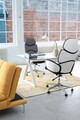 Scaun de birou Armstrong, Bizzotto, poliuretan/otel cromat, gri inchis