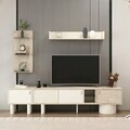 Comoda TV, Hanah Home, Valento, 230x52x36 cm, Piatră Lunii / Travertin
