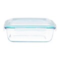 Caserola cu capac Lennon Turkus, Homla, 600 ml, sticla/plastic, transparent/turcoaz