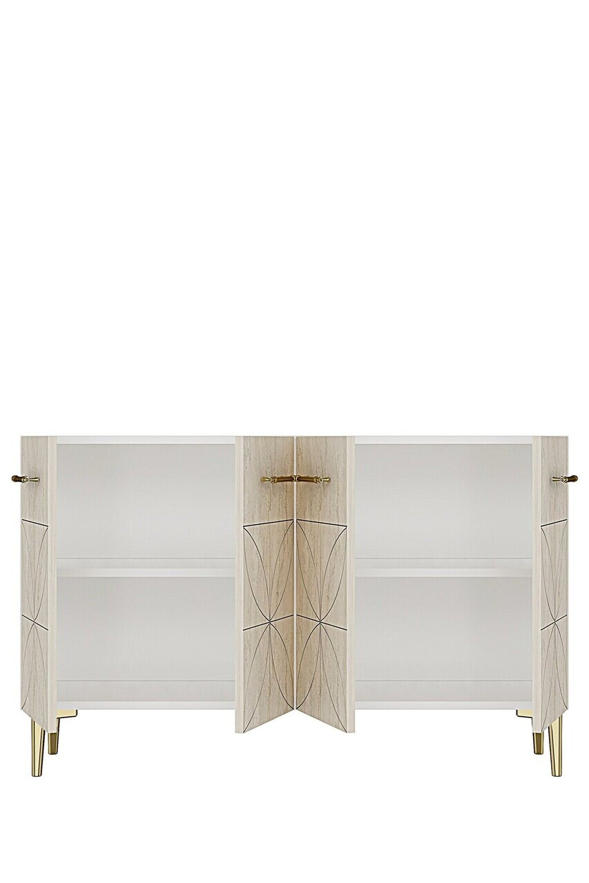 Consola, Hanah Home, Eliz 120, 120x75x32 cm, Alb / Travertin — imaginea 6