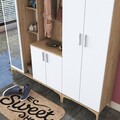 Cuier de perete, Rani, EA129, 180x198 cm, PAL, Nuc/Alb